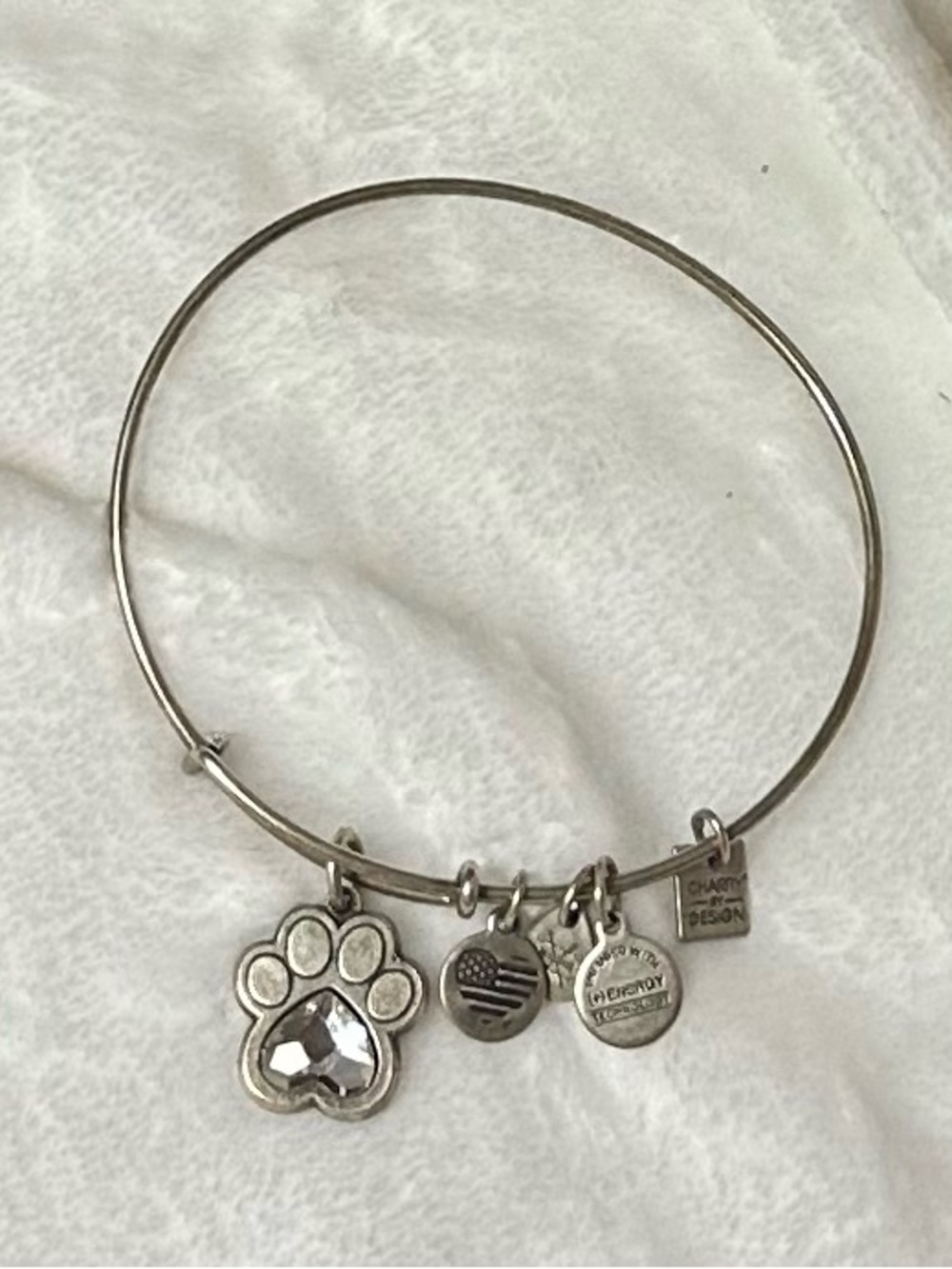 Alex and Ani Charity by Design Prints of Love Expandable Bangle Bracelet